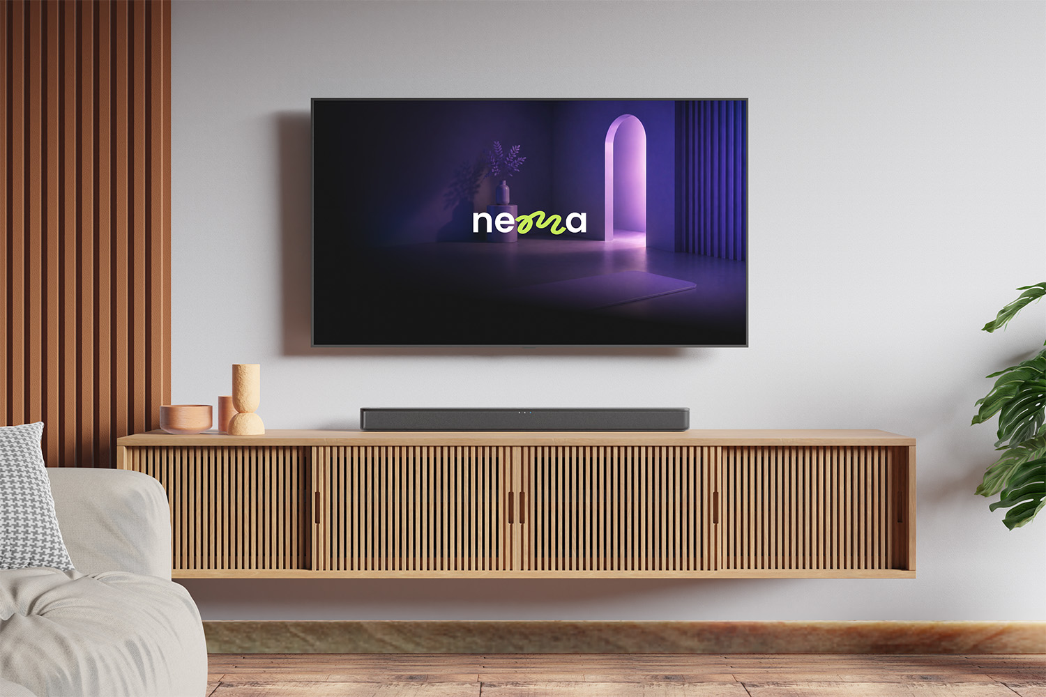 Nema running on a television in a living room