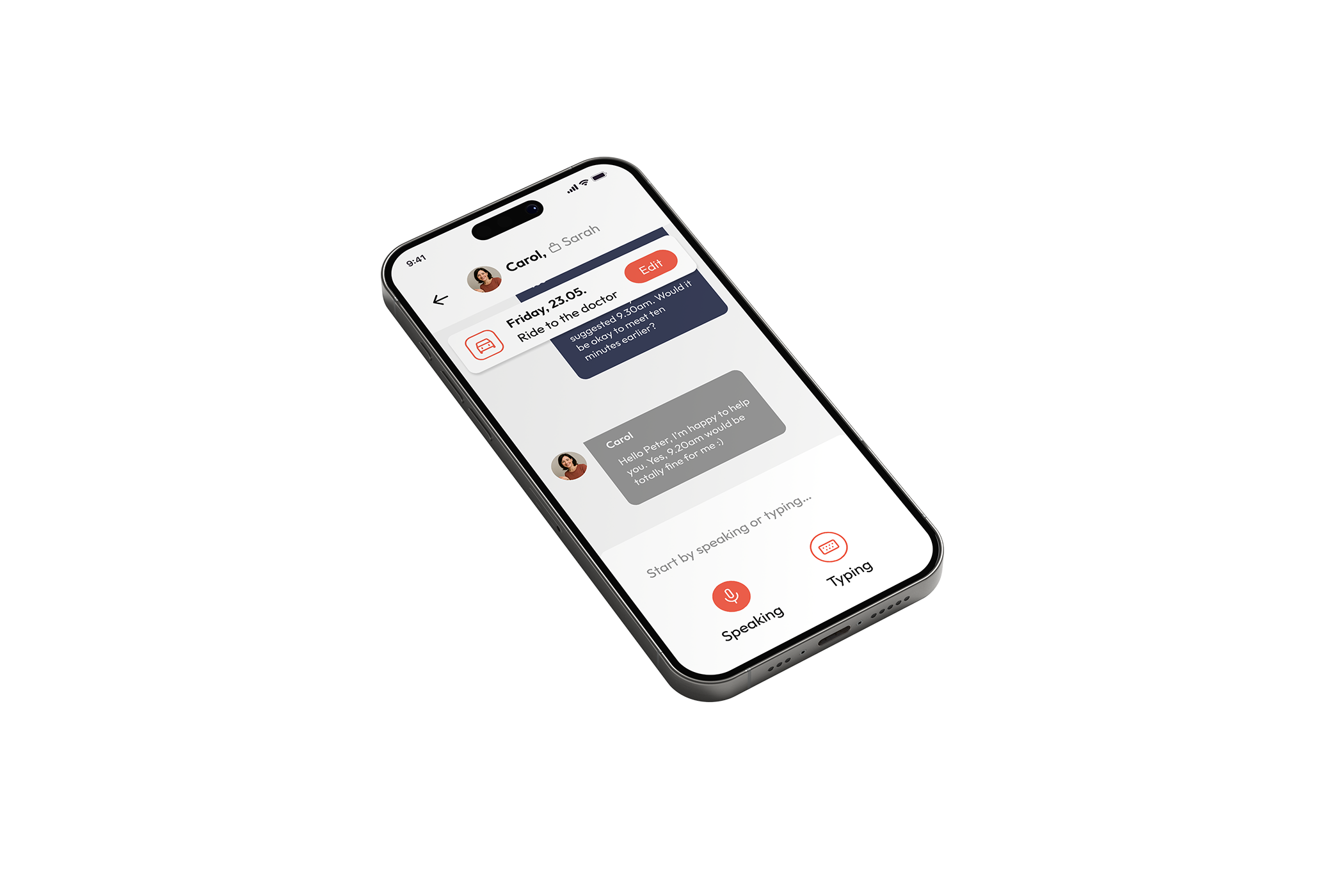 Chat conversation between users