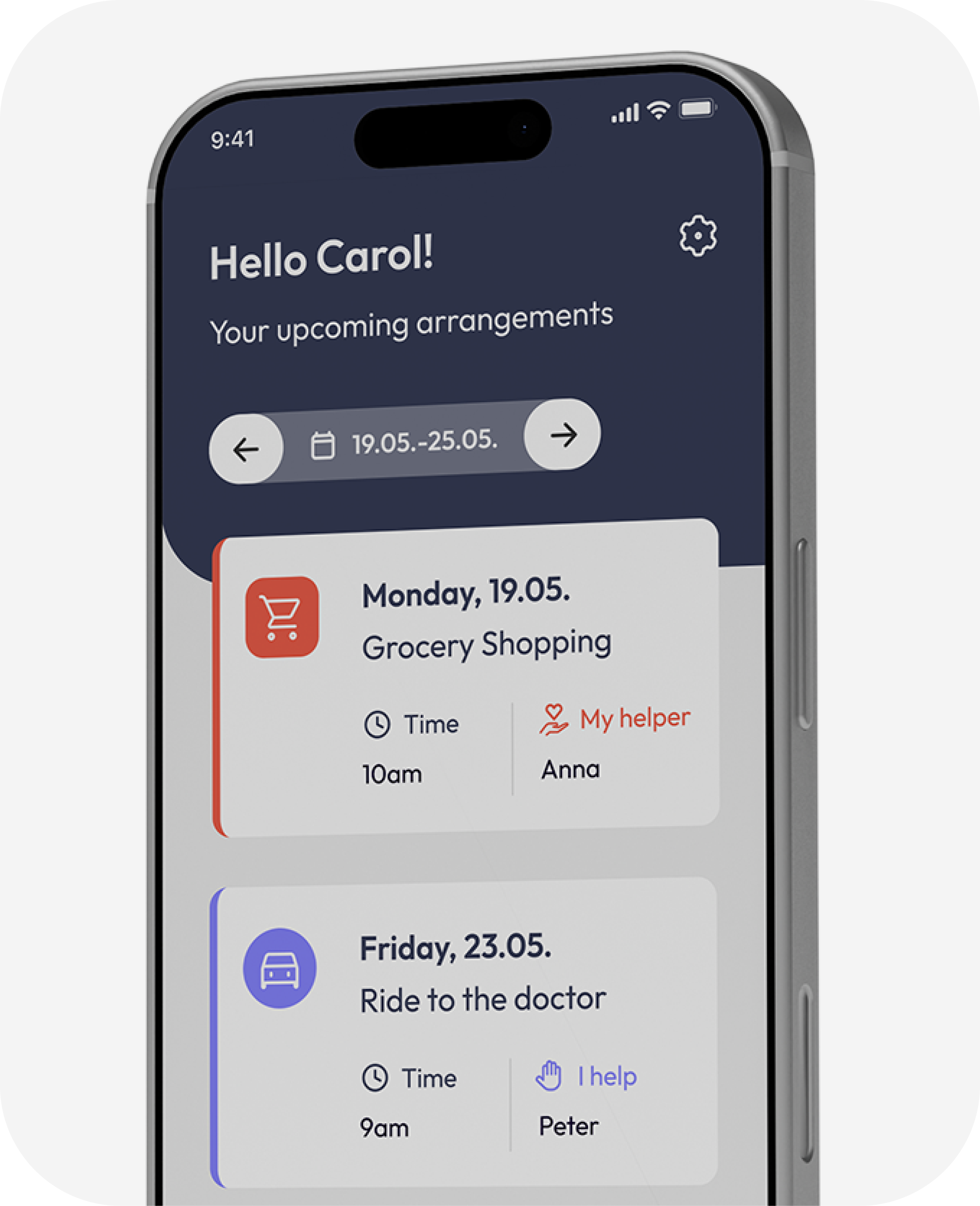 Favour app dashboard showing nearby help requests